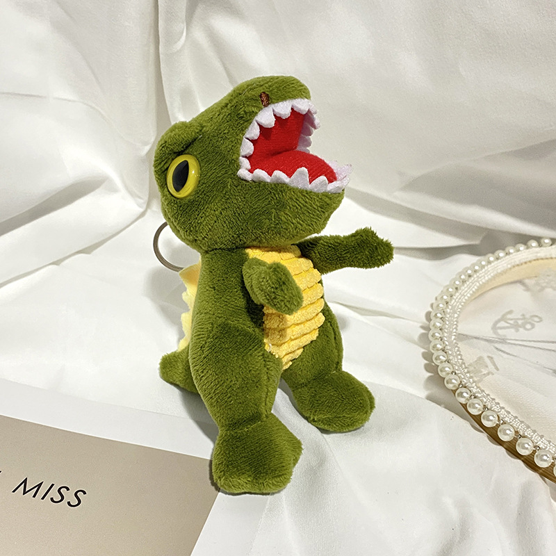 Internet-famous little dinosaur pendant, schoolbag doll, keychain accessory, Tyrannosaurus rex plush toy pendant doll details Picture