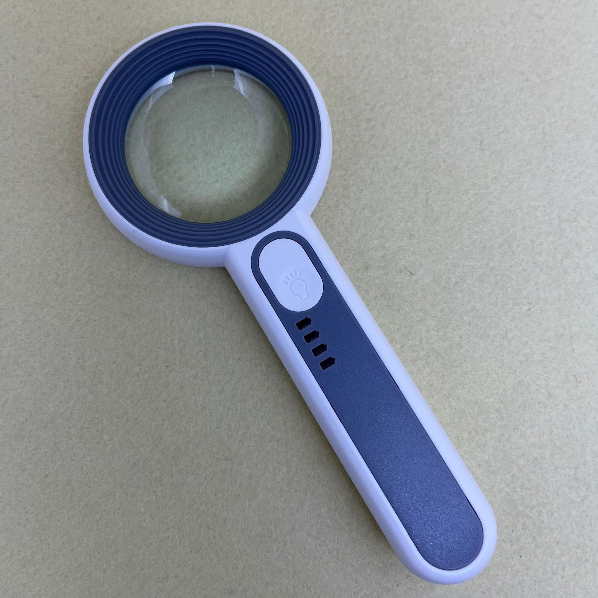 New 5x 12-LED light strip battery level display charging touch handheld gift magnifying glass details Picture