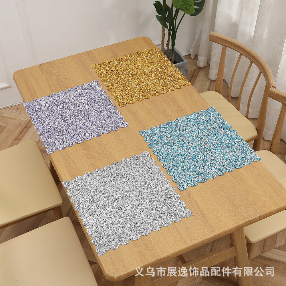 Manufacturers Direct Cross-Border New Solid Color European And American Diamond Table Mat Restaurant Creative Style Table Mat Wedding Insulation Mat