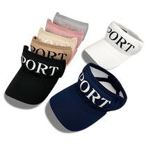 Summer Letter SPORT Sunscreen empty top hat Cross-border outdoor sports cap cap no top Breathable visor hat wholesale