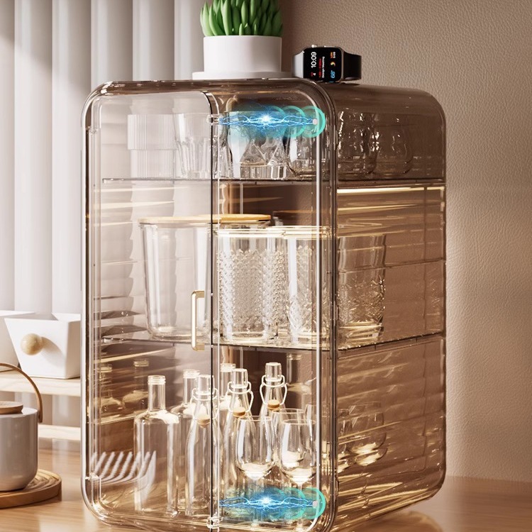 Cup storage rack for water cups, coffee cups, tea cups, glass cups and tea sets, dust-proof and water-draining storage box details Picture
