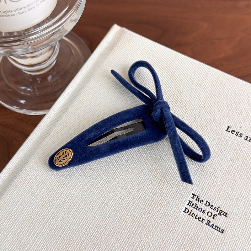 Letter gold label retro velvet bow BB clip, versatile and girlish quality hair clip, hair tie, bangs clip, hair accessory pic 12