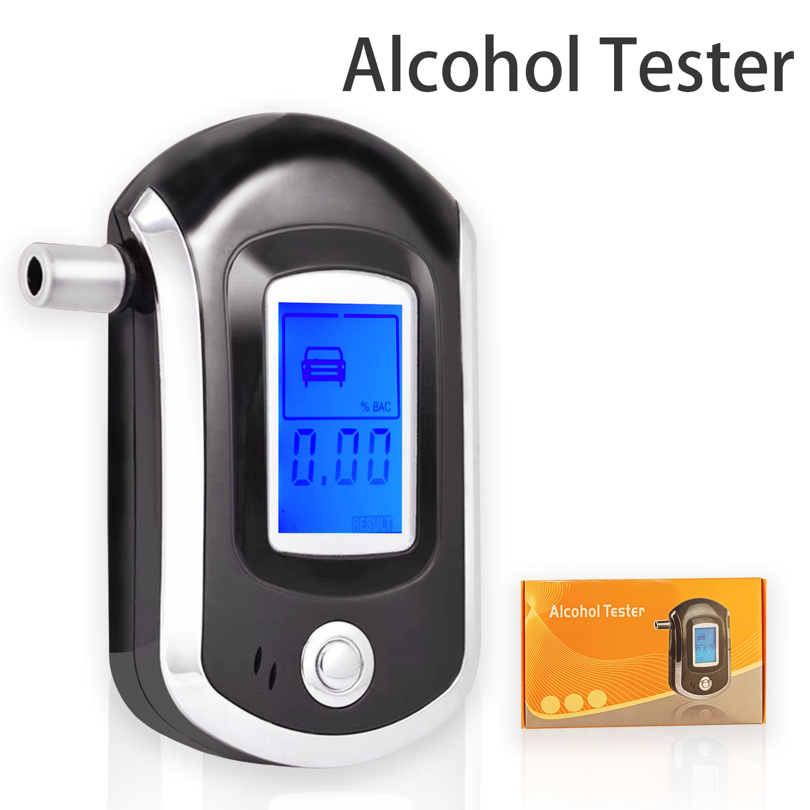 Cross-border English alcohol tester, portable drunk driving tester, mini blowing type AT6000 alcohol tester
