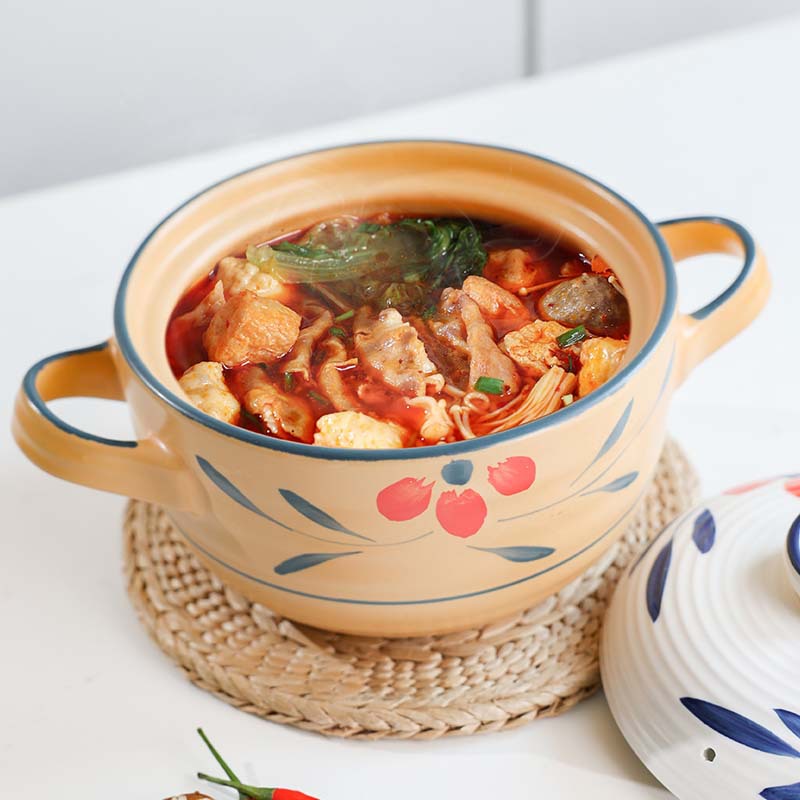 Retro clay pot stew pot for making soup, household open flame high-temperature resistant gas stove, special ceramic Japanese-style clay pot and tile pot Application Scenario