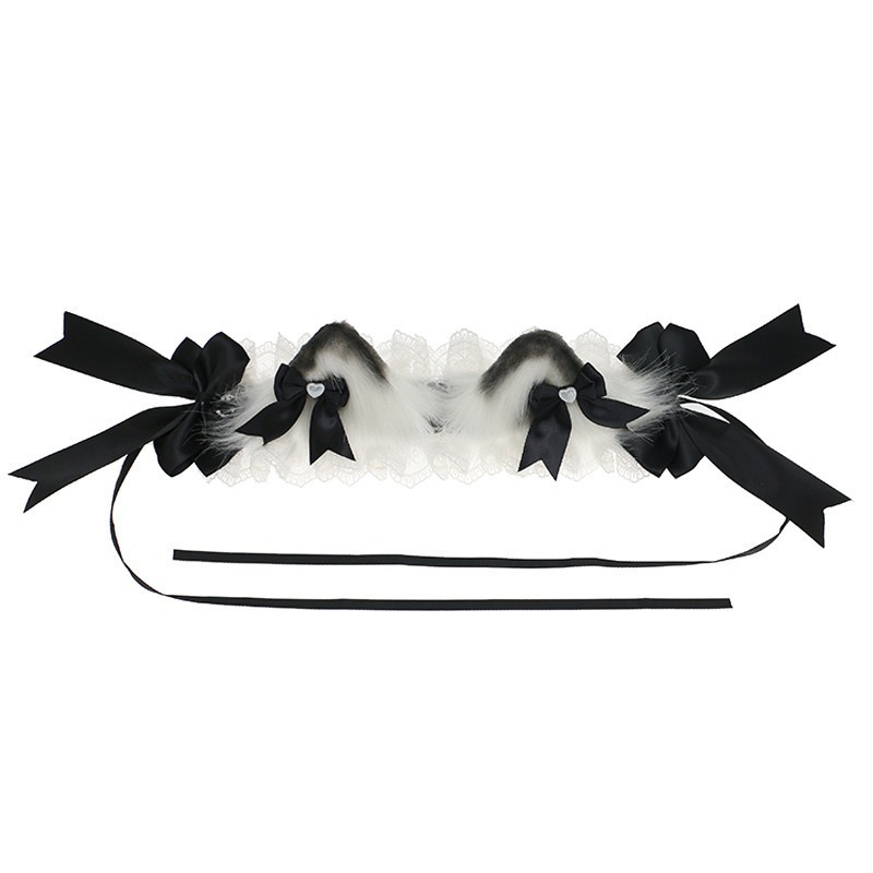 2D cat-ear hair band, Lolita headpiece, hair clip, cosplay comic exhibition Lolita hair band, maid beast ear hair accessory Item Picture