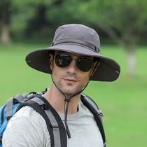 2023 New outdoor hat Summer fisherman hat summer sun hat Male sunscreen hat Sun hat belt cowboy hat