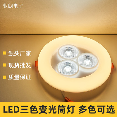 LED borderless embedded two-in-one downlights, spotlights, freely perforated ceiling lights, panel lights details Picture