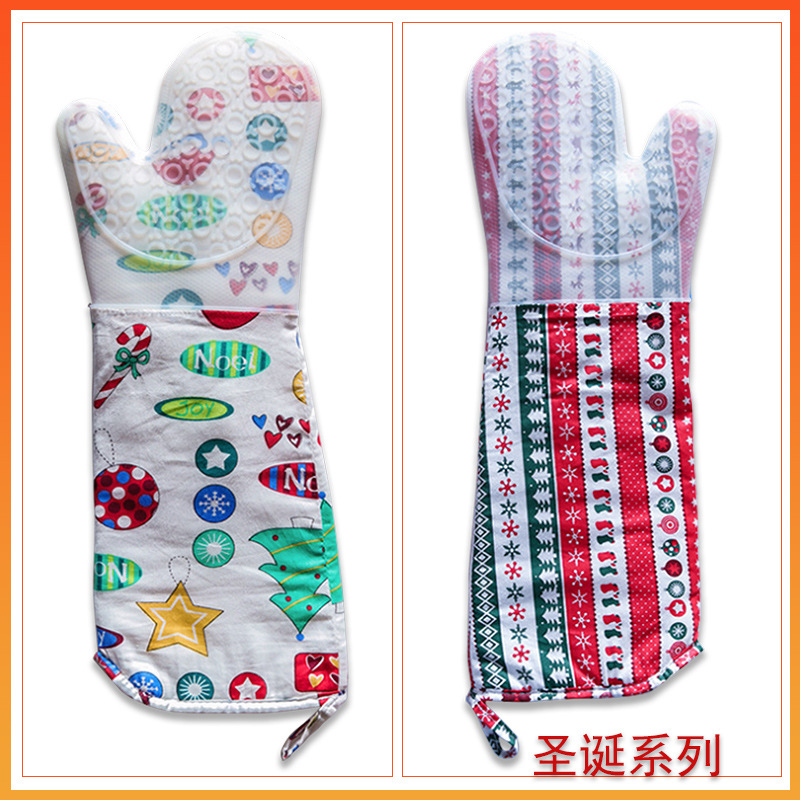 Christmas silicone gloves Kitchen utensils Microwave gloves silicone baking tools for insulation