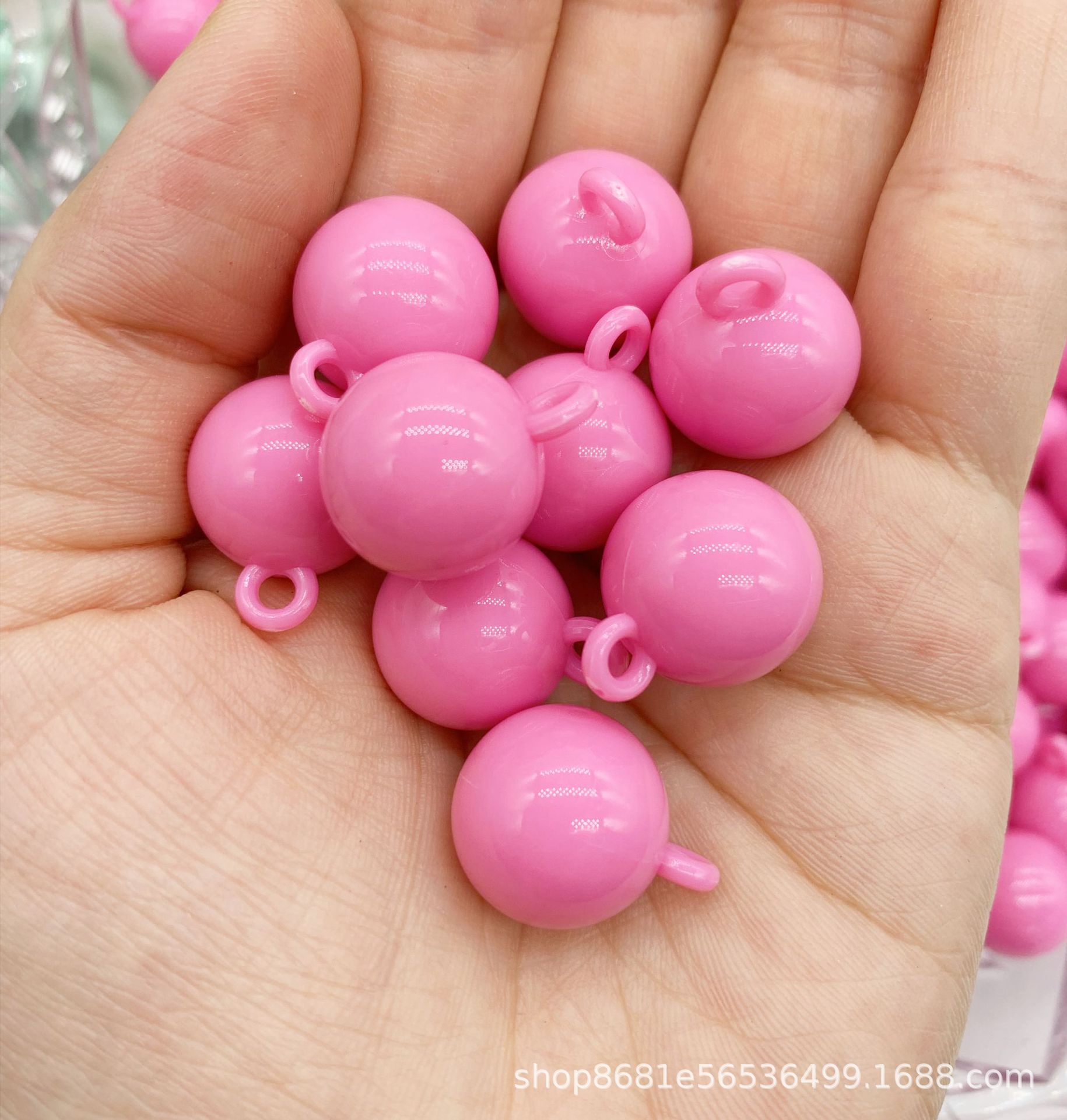 Acrylic hanging hole beads, macaron-colored beads, DIY headwear, key, bead material, bestseller in Douyin Live stream Application Scenario