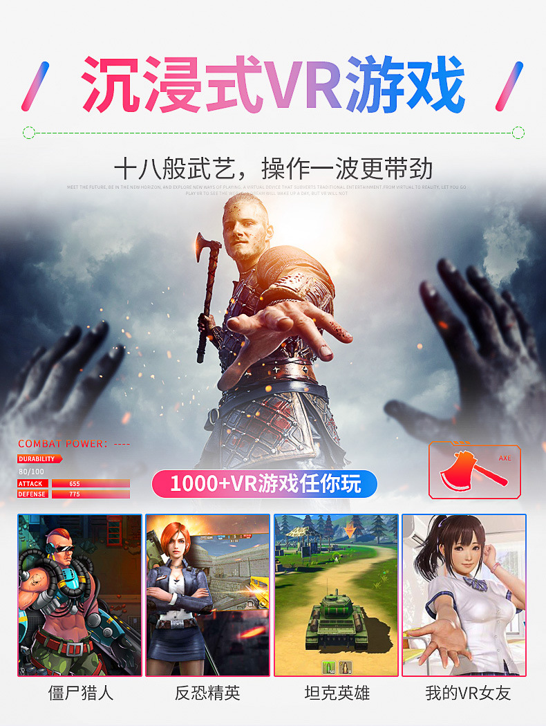 新款VR眼镜手机3D眼镜4K虚拟全景智能一体头戴耳机VR眼镜外贸批发 pic 4