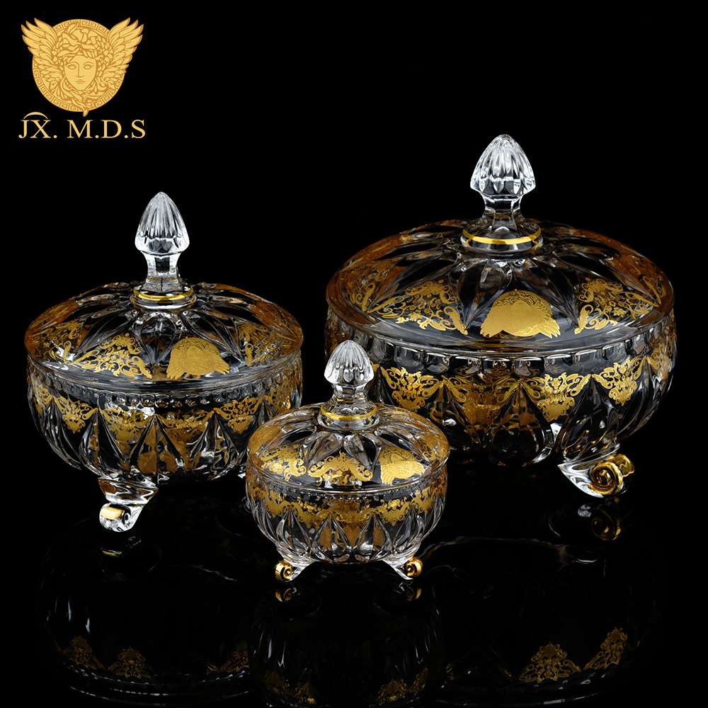 Medusa cross-border light luxury crystal glass sugar jar living room table creative candy jar storage jar spot wholesale