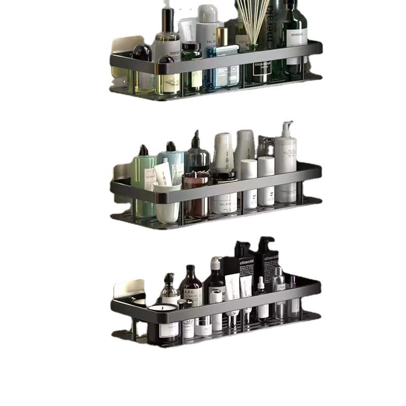 Bathroom Shelf Space Aluminum Corner Shelf Punch-Free Shelf Kitchen Storage Bathroom Wall Toilet Shelf details Picture