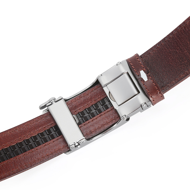 Wholesale of new online genuine leather belts for men, simple and versatile business belts, alloy automatic buckle trousers belts Application Scenario