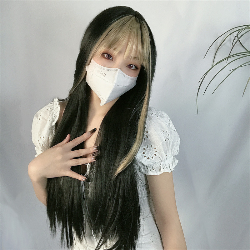 This long straight hair wig is the same as Jennie's. It's a natural full-length wig with a realistic scalp and cute jk bangs Specification image