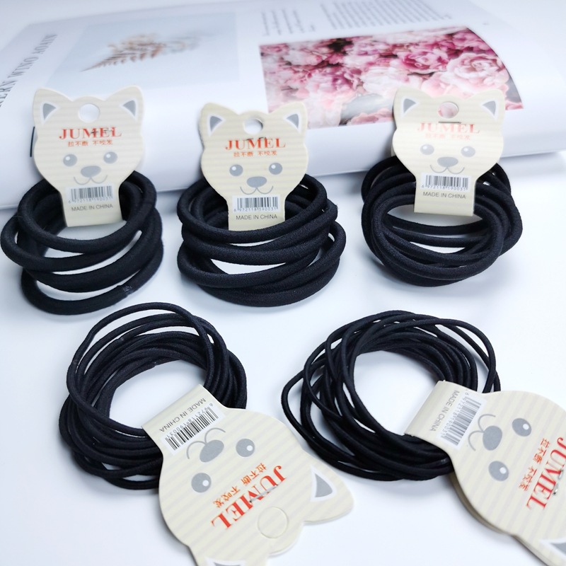 Wholesale of Korean black high-elasticity hair bands, hair bands, basic adult hair ties, ponytail hair ties and hair accessories Application Scenario