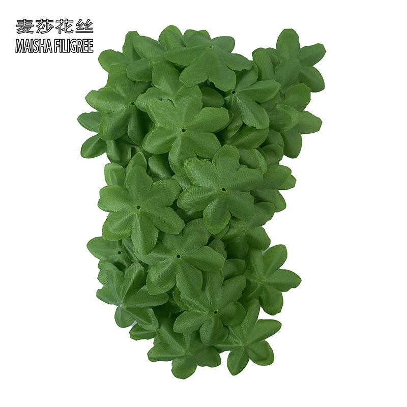 工厂厂家跨境植物绿色树叶花叶花片称斤绢花银色圣诞树叶片仿真花详情15