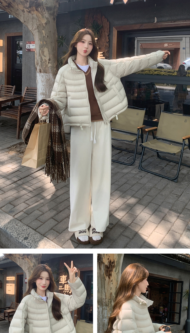 90 White duck down short rib down jacket for women 2025 Winter bestseller, versatile and not picky about the wearer. The loose coat is super beautiful pic 18