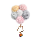 新款彩色毛绒樱花钥匙扣创意精致包包挂饰女小清新花朵毛球小挂件