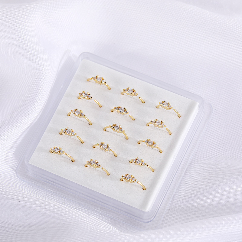Europe And The United States Open Adjustment Copper Stone Nose Ring Fashion Popular Women's Nose Accessories Niche Simple Puncture Jewelry details Picture