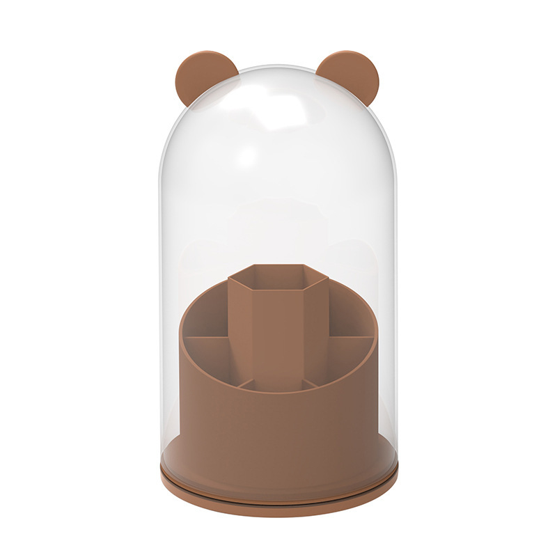 Storage bucket Large capacity multi-function rotating dustproof desktop makeup brush storage bucket Cosmetics storage rack Item Picture