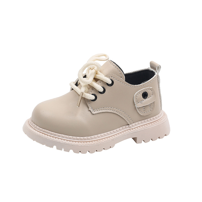 New Spring 2024 Children's leather shoes: Simple British-style small and medium-sized children's leather shoes with straps for boys Item Picture