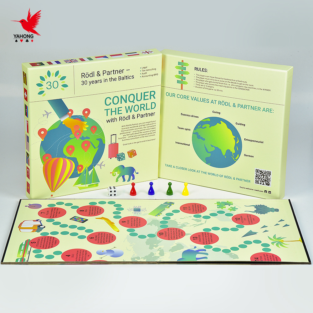 Custom Table Games Fun Desktop Interactive Paper Toy Set Foldable With Board Thickened Board Games Specification drawing