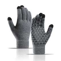 亚马逊针织手套 男女冬季手套情侣保暖骑行防寒防滑胶印保暖手套