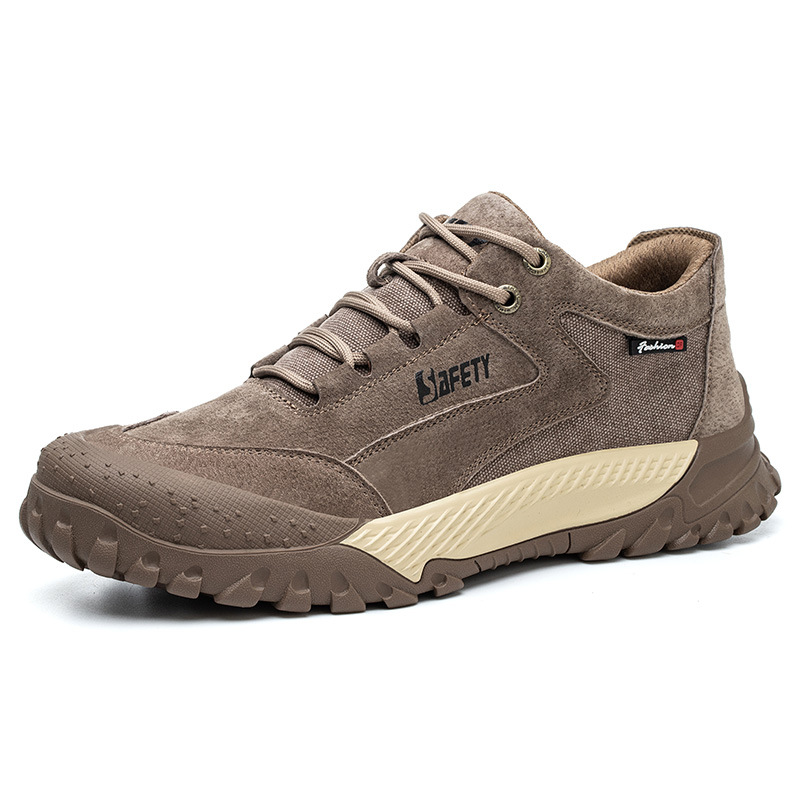 Labor Protection Shoes Men's Shoes Smashing And Puncture-Proof Safety Protection Shoes Steel Baotts Comfortable Wear-Resistant Site Work Shoes Pig Skin Surface