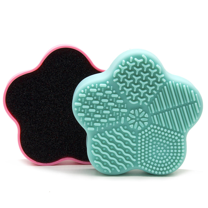 Silicone beauty brush cleaning box, dry cleaning sponge cleaner, makeup brush quick cleaning box, silicone star-shaped washing pad, exclusively for export Specification image