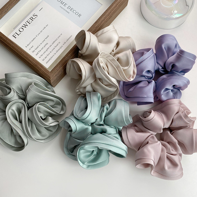 Exquisite pleated ruffled large intestine hair band, hair band for women with a high-end look, summer hair tie, ponytail, popular online hair tie pic 18