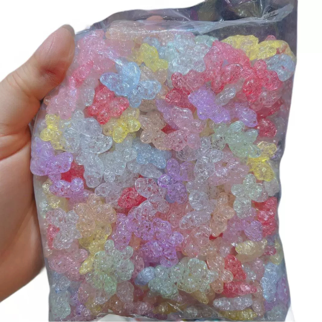 Acrílico agujeros rectos cracking poppers ice cracking mariposa cuentas diy hecho a mano cuentas pulseras decoraciones accesorios Item Picture