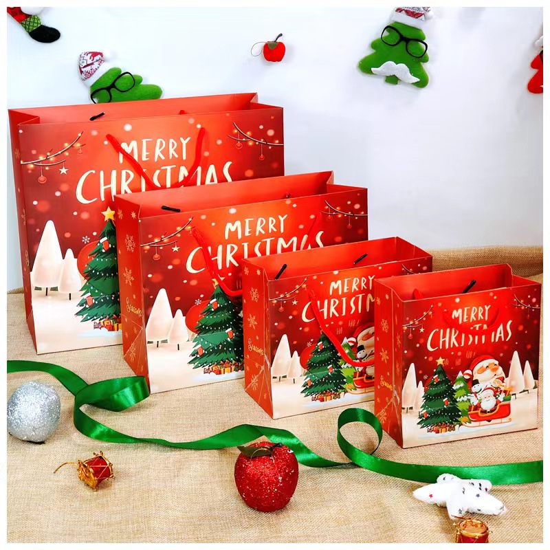 Christmas Gift Bag Large Cute Bag Paper Bag Red Small Tote Bag Gift Bag Packaging Wholesale Application Scenario