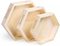 日式果盘松木创意六边形坚果点心托盘木质六角托盘木制家用餐盘图