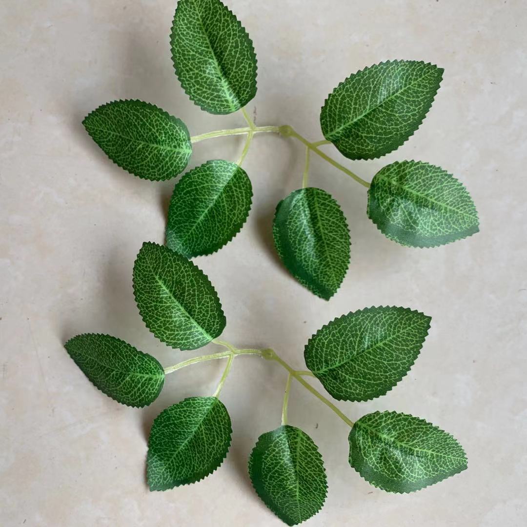 Wholesale silk screen rose leaf simulation rose six leaf silk screen flower simulation rose leaf fake tree leaves thumbnail