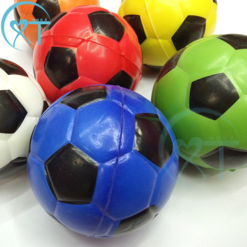 厂家发泄 儿童运动玩具球 pu发泡海绵弹力玩具球10cmPU彩色足球详情图1