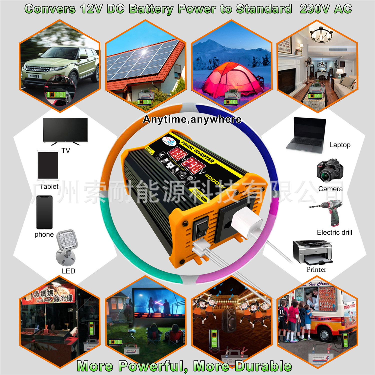 Legend II Car inverter 300W 12V to 220V/110V Cross-border Inverter with voltage display pic 12