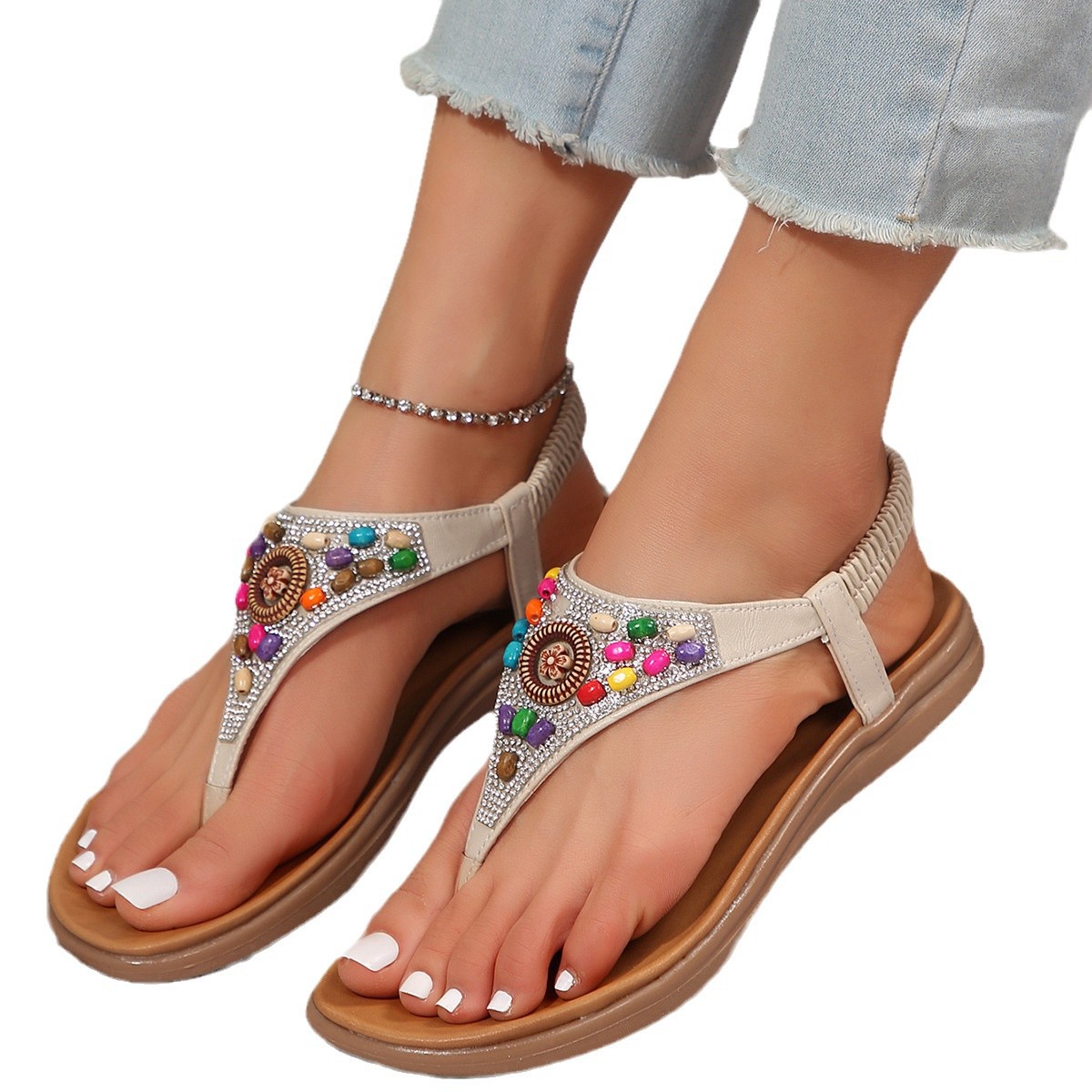 拖鞋/凉拖鞋女2024欧美/女王鞋业/女凉拖/洞洞鞋高跟白底实物图