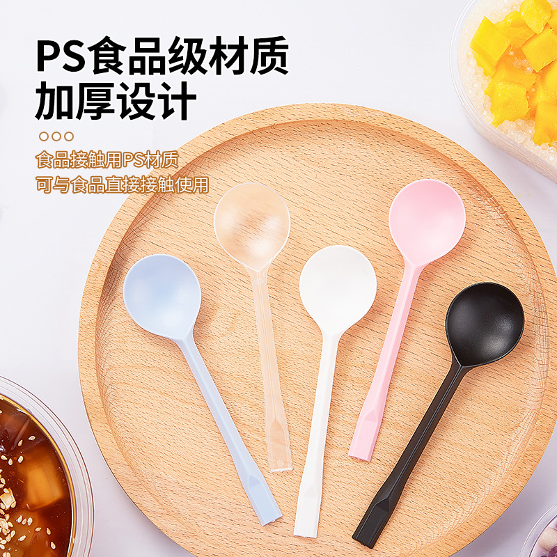 Disposable Spoon Individual Packaging Plastic Spoon Golden Turtle Spoon Thickened Ice Powder Dessert Spoon With Packaging High Appearance Level details Picture