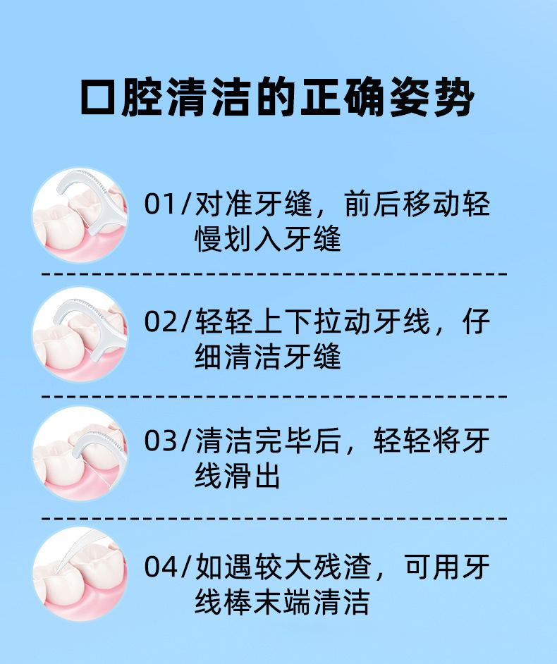 牙线50支盒装超细牙线棒 家庭装塑料牙签弓形 便携盒装剔牙线批发详情11
