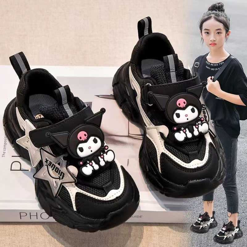 女童鞋子2024新款春秋儿童运动鞋女孩库洛米网面老爹鞋透气中大童1