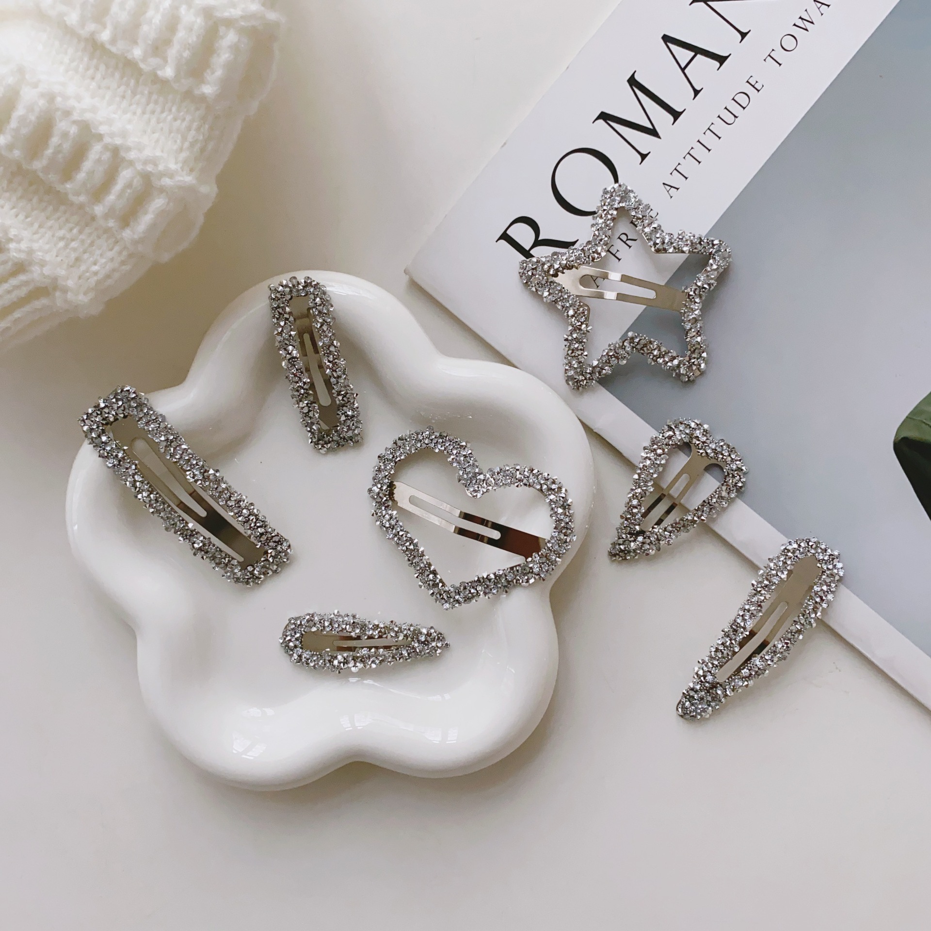 韩版碎钻大小号发夹单个少女甜酷百搭发夹高级感不伤发侧边刘海夹