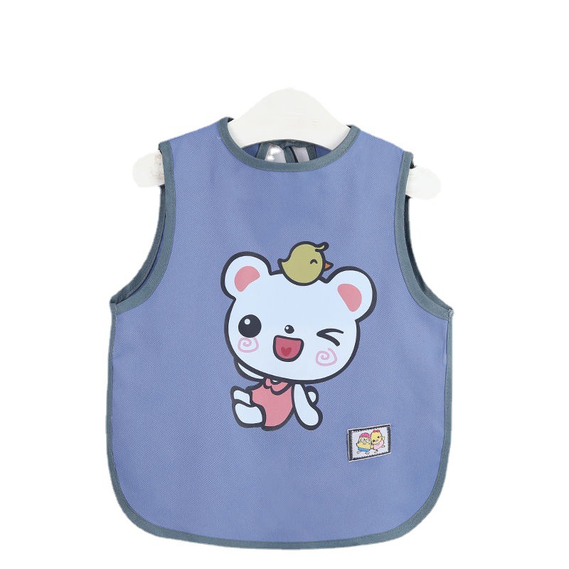 Baby vest-style waterproof princess smock, sleeveless, reversible for children and infants, summer dining bib, thin, breathable and cute Item Picture