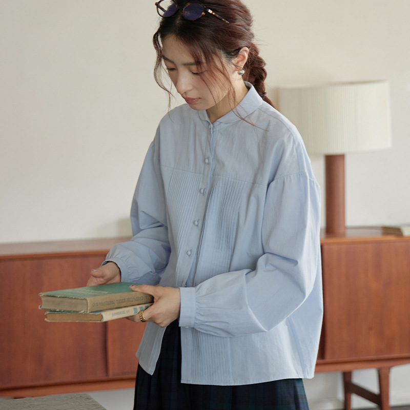 "White Line Drawing Workshop" "Shire Line Score "40 pairs of washed old cotton inval-shaped collar artistic girl shirts