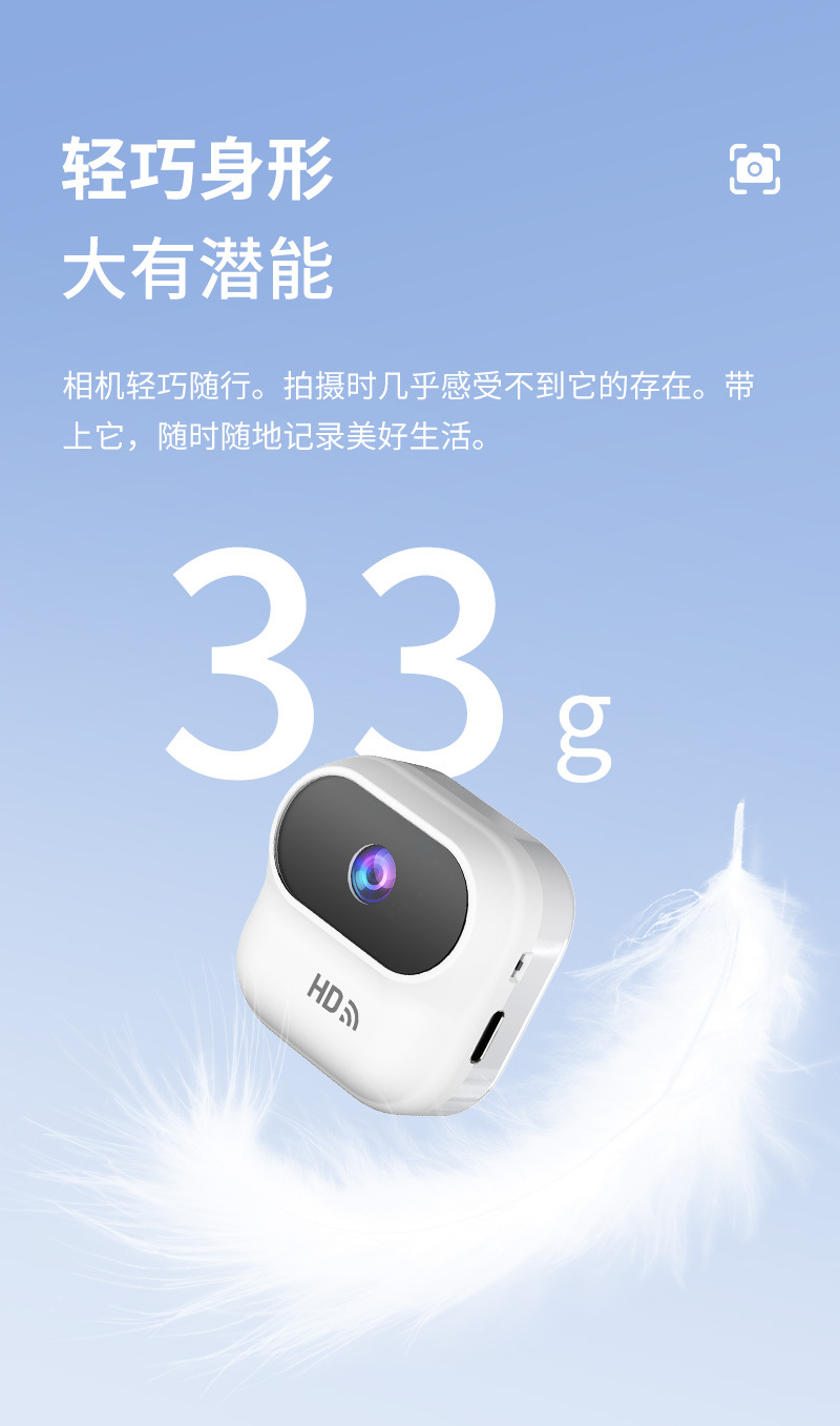 New cross-border camera A8 pet camera, high-definition wifi monitoring, cycling pocket head-mounted camera factory pic 5