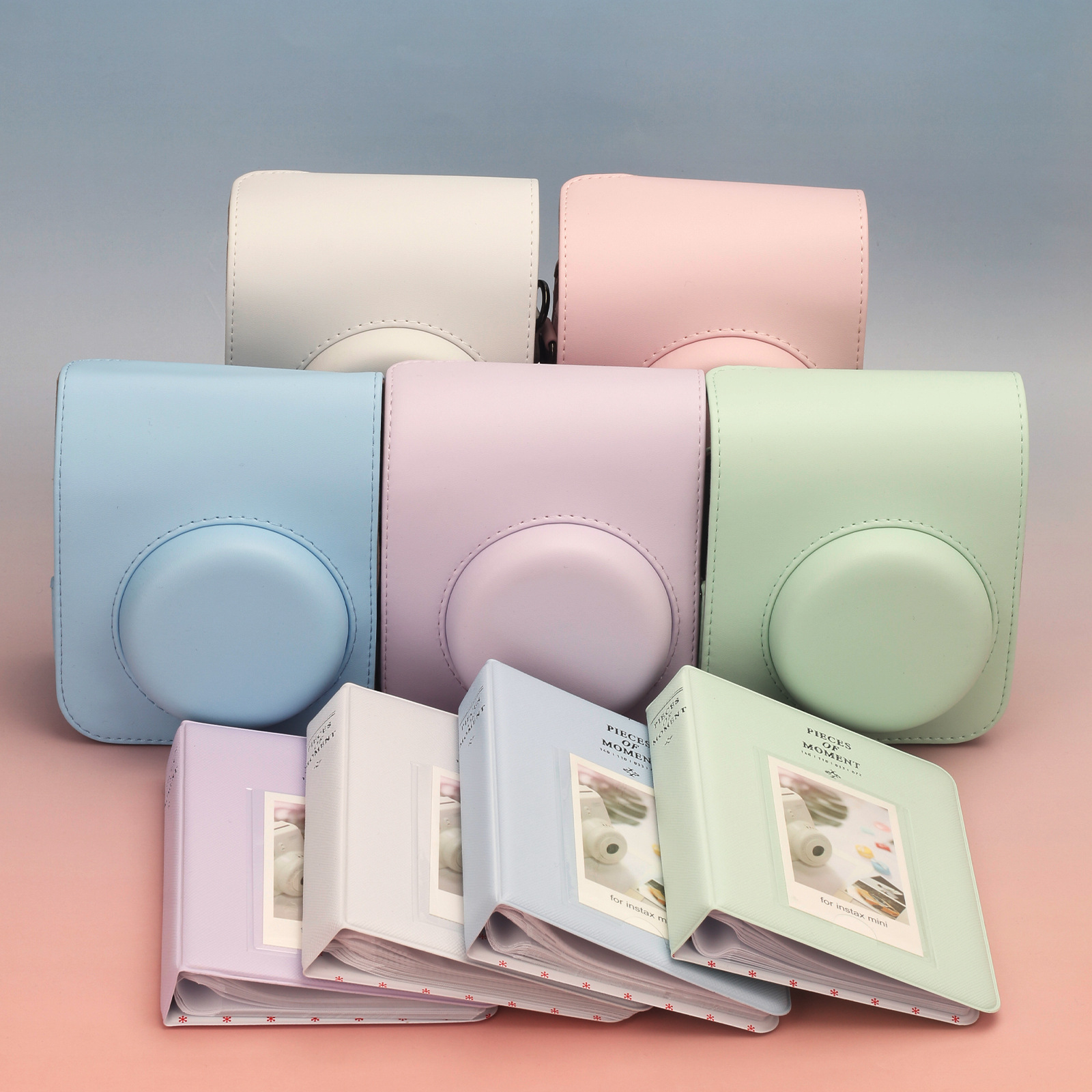 适用拍立得mini12专用相机保护套+64入相册纯色迷你甜点时光相册