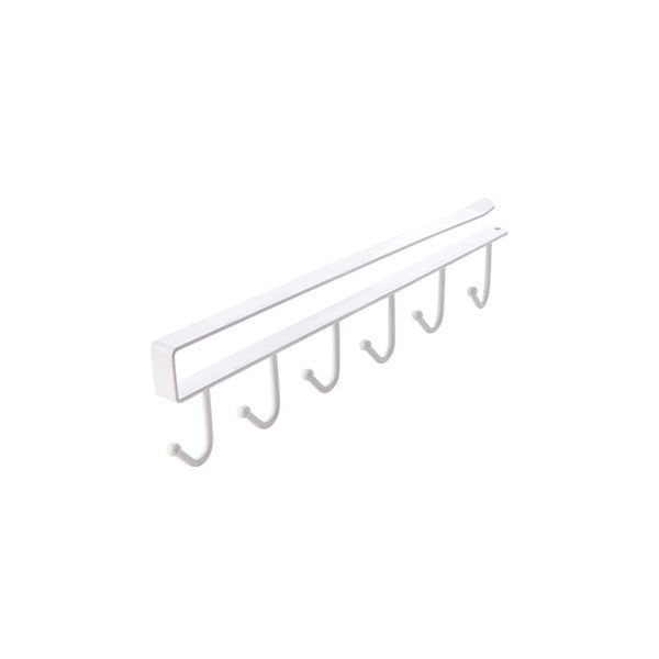 Wrought Iron Cabinet Storage Rack Multi-Functional Hook Wardrobe Organizer Kitchen Seamless Nail Free Hook 6 Hook Item Picture