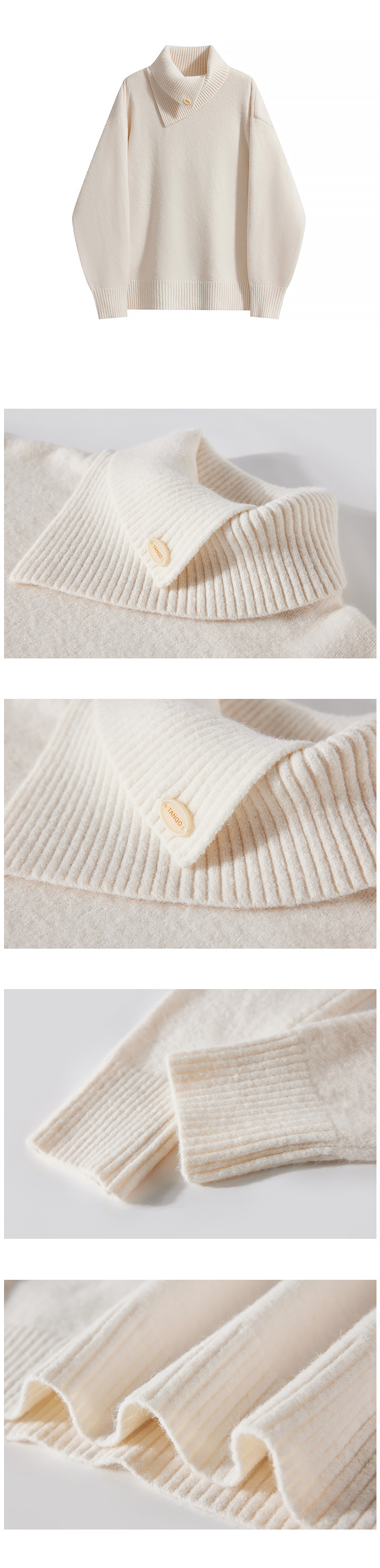 A new high-neck base sweater for women in the autumn and winter of 2025, with a laid-back and high-end look, soft and comfortable. Pair it with a knitted top pic 8