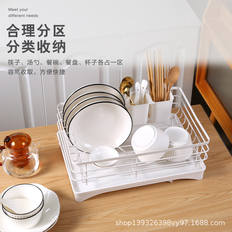 European-style bowl and plate draining rack, kitchen storage rack, bowl rack, draining basket, dish and bowl storage box, chopsticks and tableware, drying and draining details Picture