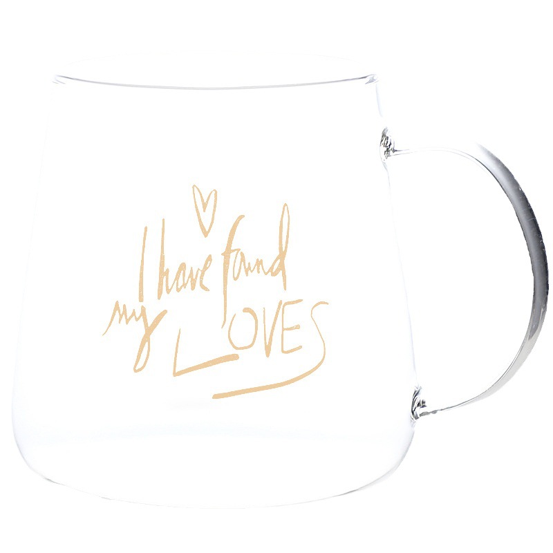 Creative Glass Breakfast Cup Home Milk Cup With Lid And Spoon High Appearance Level Girls Glass Water Cup Item Picture