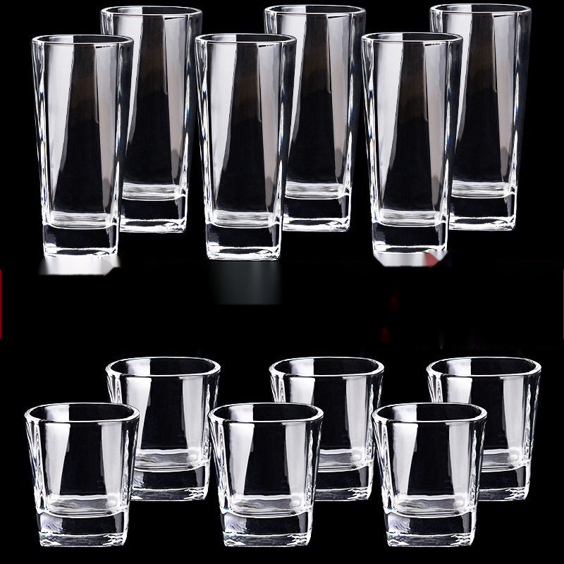 只装家用耐热玻璃杯套装客厅加厚透明泡茶杯无铅果汁杯啤酒杯